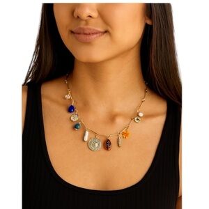 NWOT Boutique Boho Multi-Charm Gold Chain Necklace